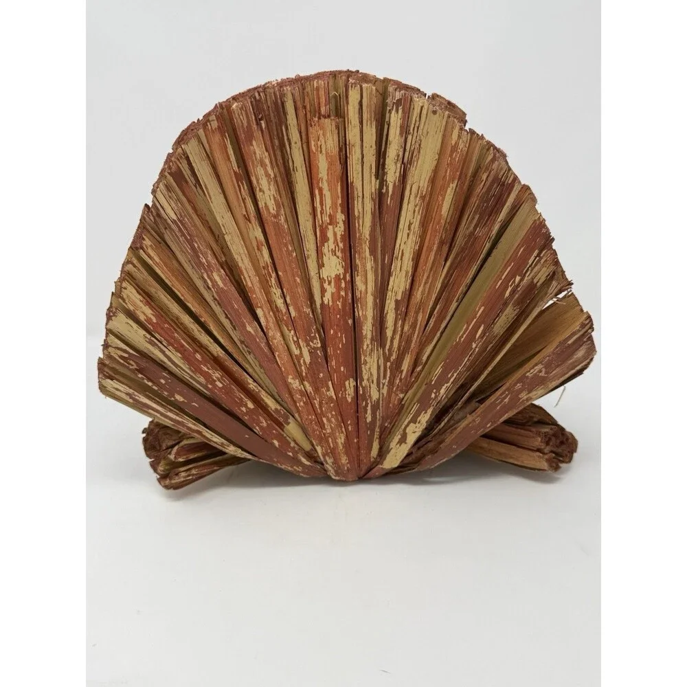 Turkey Tabletop Centerpiece Decor Decoration Made from Wood & Reed 13